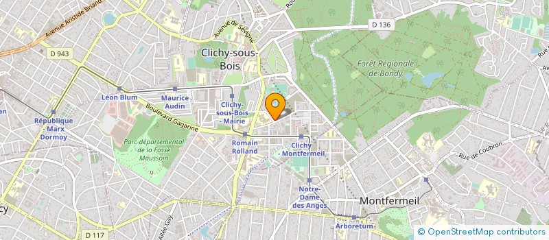 localisation de l'entreprise UNION FOOTBALL CLICHOIS à CLICHY-SOUS-BOIS