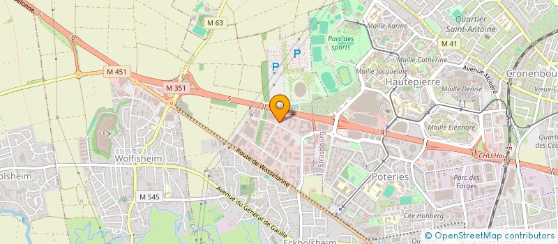 localisation de l'entreprise UNION IND METIERS METALLURGIE BAS RHIN  ECKBOLSHEIM