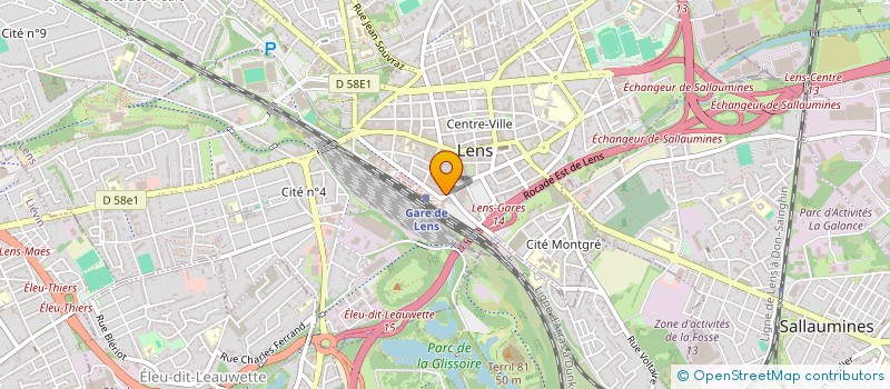 localisation de l'entreprise UNION JEUNESSES COMMUNISTES  LENS