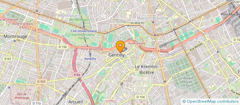 localisation de l'entreprise UNION LOCALE DE GENTILLY DE L UNION FRANCAISE DES ANCIENS COMBATTANTS ET VICTIMES DE GUERRE DE GHENTILLY  GENTILLY