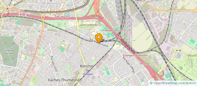 localisation de l'entreprise UNION MEDECINS, PHARMACIENS, KINESITHERAPEUTES, INFIRMIERS  RONCHIN