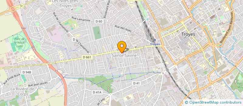 localisation de l'entreprise UNION NATIONALE DES ANCIENS COMBATTANTS SAINTE SAVINE & LA RIVIERE DE CORPS  SAINTE-SAVINE