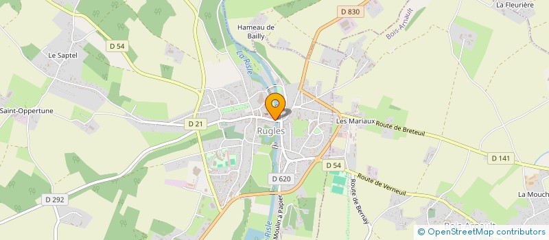 localisation de l'entreprise UNION NATIONALE DES ARBITRES DE FOOTBALL DE L'EURE (UNAF 27)  RUGLES