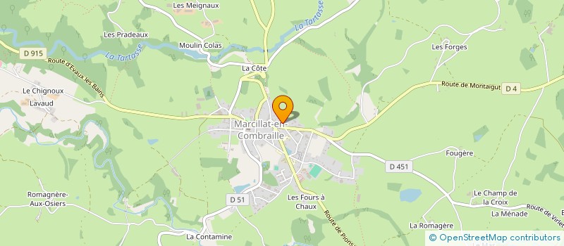 localisation de l'entreprise UNION NATIONALE DES CHASSEURS DE PETIT GIBIER (U.N.C.P.G.)  MARCILLAT-EN-COMBRAILLE