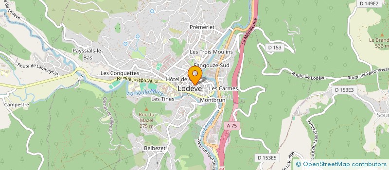 localisation de l'entreprise UNION NATIONALE DES COMBATTANTS AFRIQUE DU NORD SECTION DE LODEVE à LODEVE