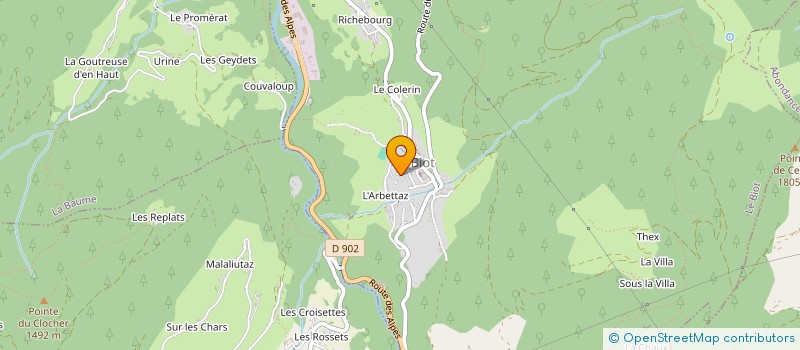 localisation de l'entreprise UNION NATIONALE DES COMBATTANTS-ALPES-A.F.N.-VEUVES-OPEX-SERVICE MILITAIRE-MEMBRES ASSOCIES DE LA VALLEE D'AULPS  SAINT JEAN D'AULPS