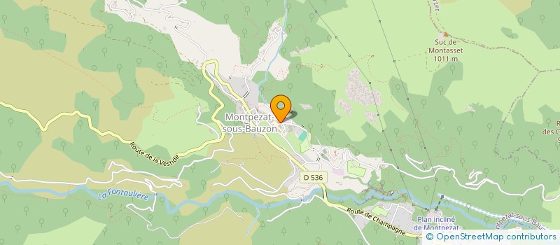 localisation de l'entreprise UNION NATIONALE DU SPORT SCOLAIRE DISTRICT AUBENAS COLLEGES -UNSS DAC  MONTPEZAT-SOUS-BAUZON