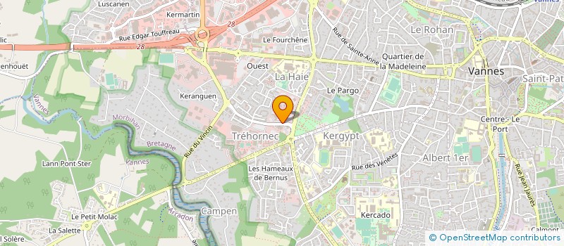 localisation de l'entreprise UNION ORGANISMES PROF AGRICOLES VANNES  VANNES