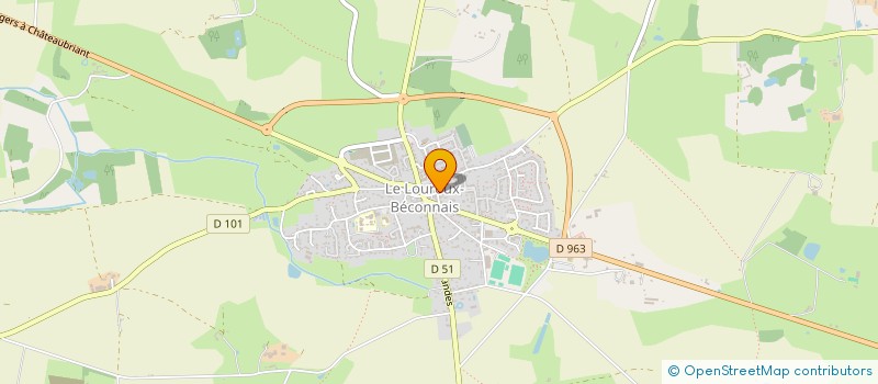 localisation de l'entreprise UNION PONGISTE LA POUEZE - LE LOUROUX-BECONNAIS  VAL D'ERDRE-AUXENCE