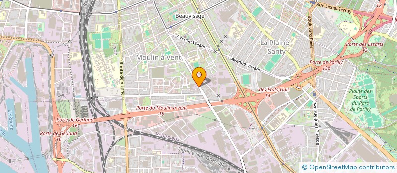 localisation de l'entreprise UNION REG.SYND.TRANSPORT ROUTIER  VENISSIEUX