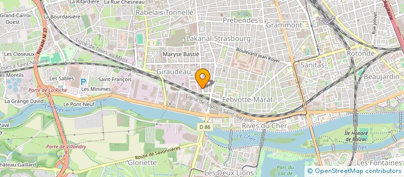 localisation de l'entreprise UNION REGIONALE DES PACT DU CENTRE  TOURS