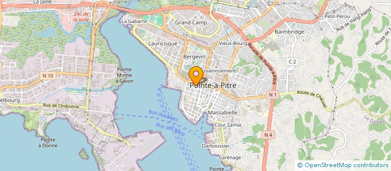 localisation de l'entreprise UNION RETRAITES ORGANISMES SECURITE SOCIALE ALLOCATIONS FAMILLIALES REGION GUADELOUPE à POINTE-A-PITRE