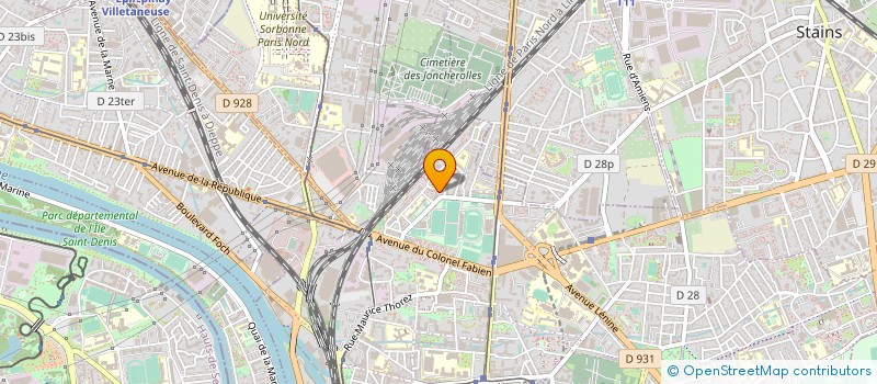 localisation de l'entreprise UNION SAINT DENIS UNION SPORTS - BASKET CLUB COURNEUVIEN  SAINT-DENIS