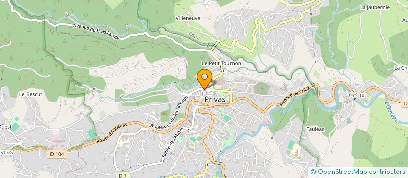 localisation de l'entreprise UNION SOCIALE REGIONALE RHONE-ALPES-AUVERGNE à PRIVAS