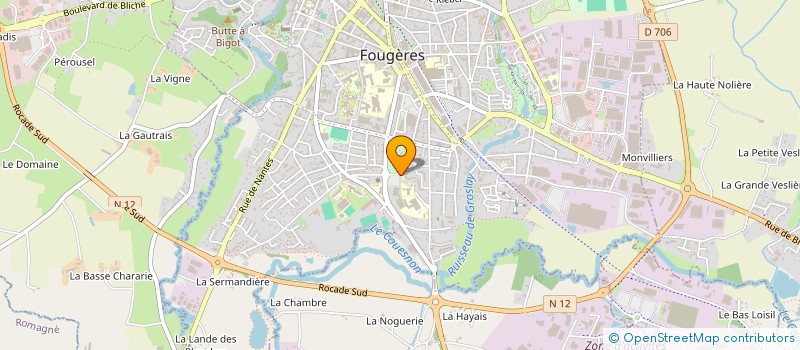 localisation de l'entreprise UNION SPORT ENSEIGN PRIMAI CHATTIERE  FOUGERES