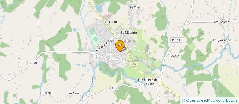 localisation de l'entreprise UNION SPORTIVE D'ORADOUR-SUR-GLANE BASKET-BALL  ORADOUR-SUR-GLANE