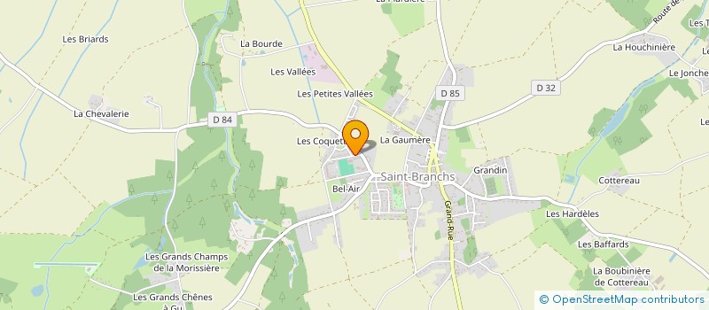 localisation de l'entreprise UNION SPORTIVE DE L'ENSEIGNEMENT DU PREMIER DEGRE DE L'ECOLE PUBLIQUE DE SAINT BRANCHS  SAINT-BRANCHS