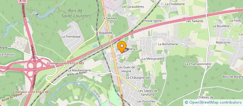 localisation de l'entreprise UNION SPORTIVE DE L'ENSEIGNEMENT DU PREMIER DEGRE DE L'ECOLE PUBLIQUE DES GUES DE VEIGNE à VEIGNE