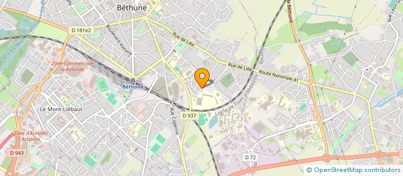 localisation de l'entreprise UNION SPORTIVE DE LA FEDERATION DE L'EDUCATION NATIONALE DU PAS DE CALAIS à BETHUNE