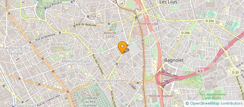 localisation de l'entreprise UNION SPORTIVE DU COLLEGE GAMBETTA  PARIS