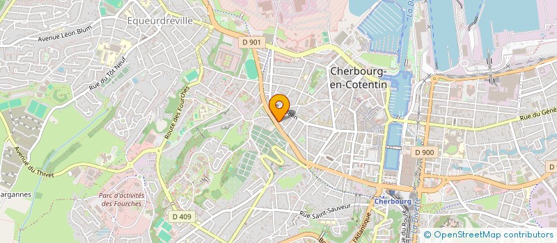 localisation de l'entreprise UNION SPORTIVE DU TRAVAIL EQUEURDREVILLE FOOTBALL  CHERBOURG-EN-COTENTIN