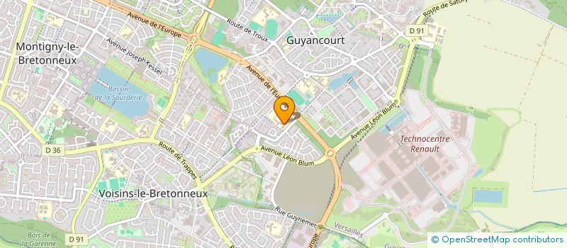 localisation de l'entreprise UNION SPORTIVE ENSEIGNEMENT PREMIER DEGRE ECOLE PRIMAIRE MALET ISAAC  GUYANCOURT