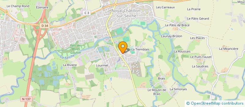 localisation de l'entreprise UNION SPORTIVE NOYAL CHATILLON SUR SEICHE FOOTBALL  NOYAL-CHATILLON-SUR-SEICHE