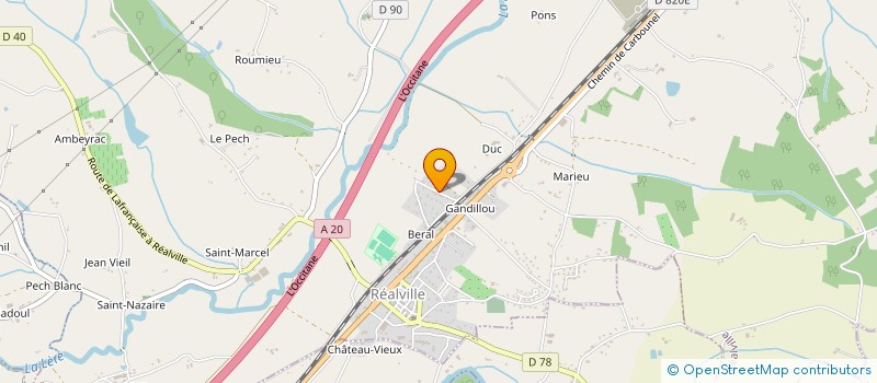 localisation de l'entreprise UNION SPORTIVE PETANQUE REALVILLE CAYRAC  REALVILLE