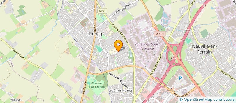 localisation de l'entreprise UNION SPORTIVE RONCQUOISE DE GYMNASTIQUE à RONCQ