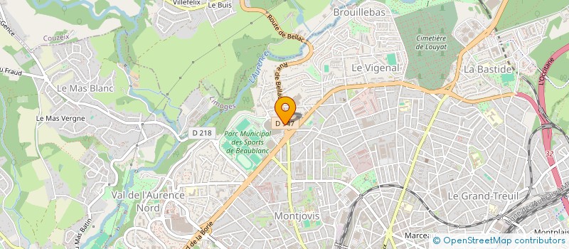localisation de l'entreprise UNION SPORTIVE TRAVAILLISTE DE LIMOGES à LIMOGES