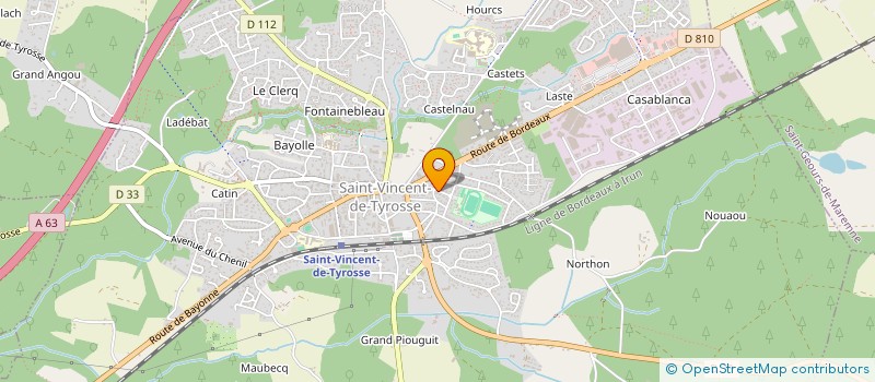 localisation de l'entreprise UNION SPORTIVE TYROSSAISE PELOTE à SAINT-VINCENT-DE-TYROSSE