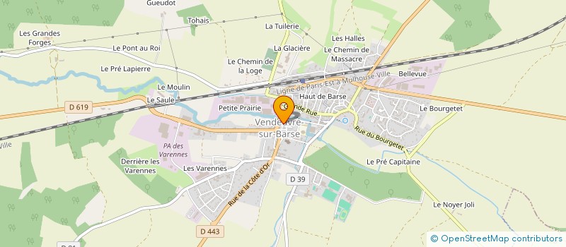 localisation de l'entreprise UNION SPORTIVE VENDEUVRE à VENDEUVRE-SUR-BARSE