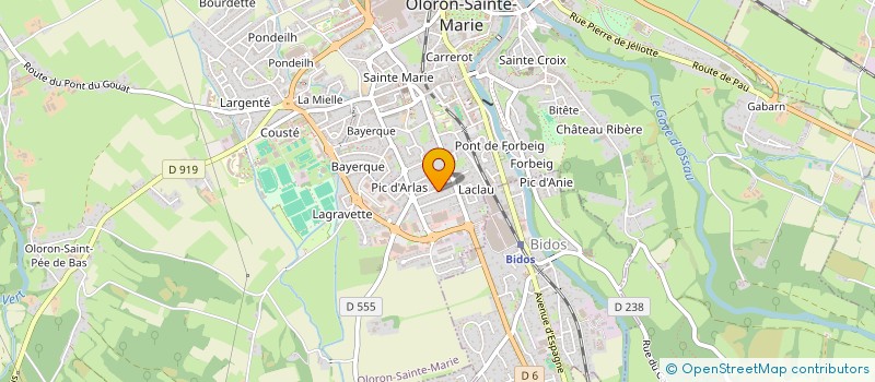 localisation de l'entreprise UNION SYNDICALE DES AMBULANCIERS AGREES DES PYRENNEES ATLANTIQUES  OLORON-SAINTE-MARIE