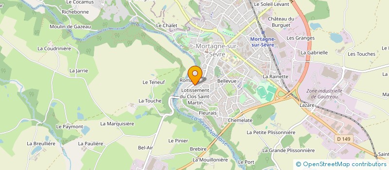 localisation de l'entreprise UNION SYNDICALE ROUTIERS MORTAGNE-SEVRE  MORTAGNE-SUR-SEVRE