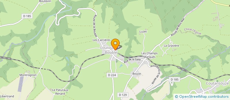 localisation de l'entreprise UNION TENNISTIQUE LOUROUX ECHASSIERES  LOUROUX-DE-BOUBLE