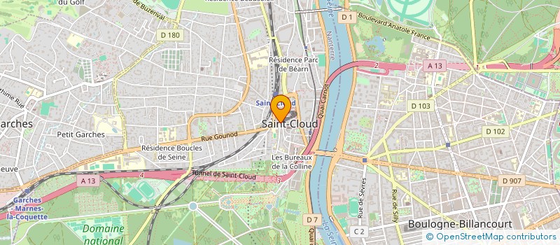 localisation de l'entreprise UNITE POUR LA RECHERCHE ET LES SOINS EN ALCOOLOGIE à SAINT-CLOUD