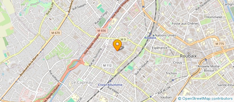 localisation de l'entreprise UNIVERRE 1930 à ROUBAIX
