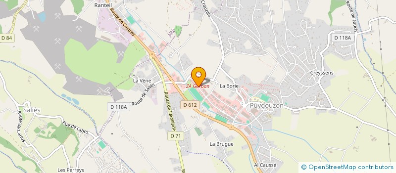 localisation de l'entreprise UNIVERS CARRELAGE ALBI à PUYGOUZON