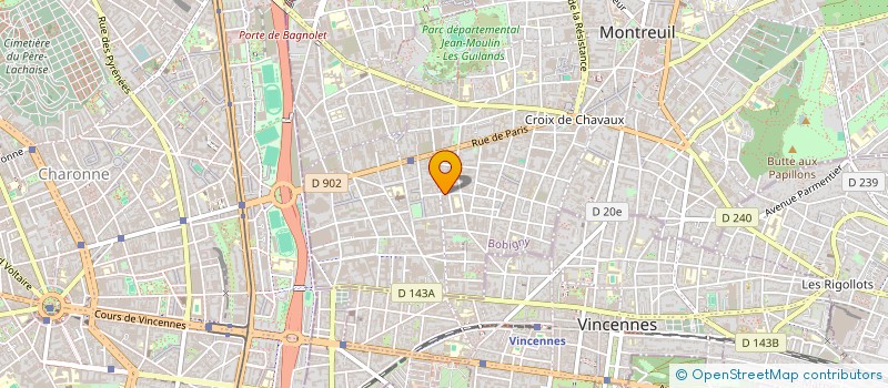 localisation de l'entreprise UNIVERS ELEC à MONTREUIL