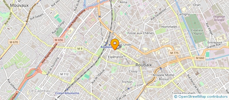 localisation de l'entreprise UNIVERSAL HOLDING SANTELE MINET  ROUBAIX