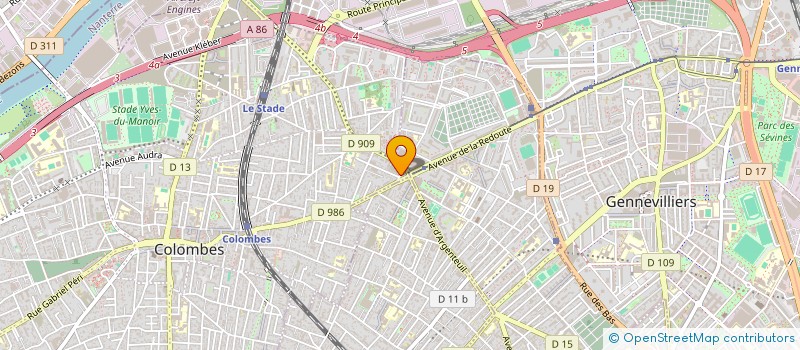 localisation de l'entreprise UNIVERSERVICES à COLOMBES