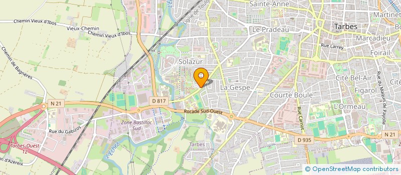 localisation de l'entreprise UNIVERSITE DE TECHNOLOGIE DE TARBES à TARBES
