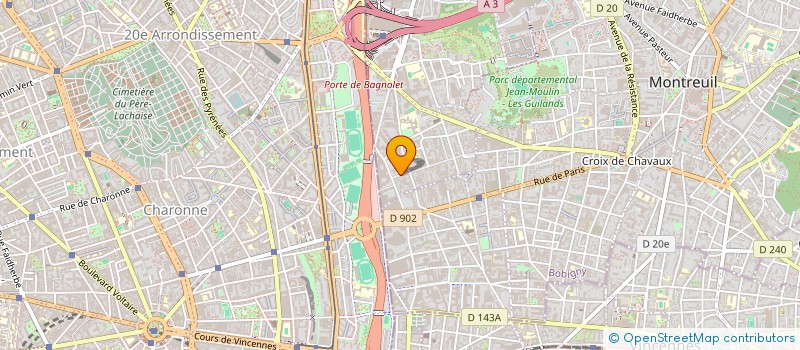 localisation de l'entreprise UNSA GROUPE RATP  BAGNOLET