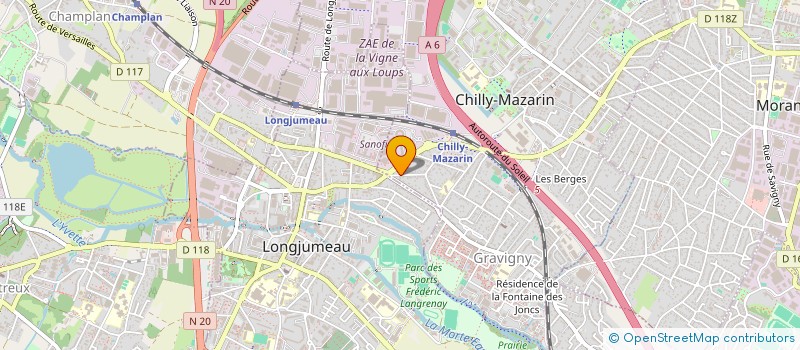localisation de l'entreprise UPLEVEL à CHILLY-MAZARIN