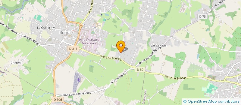 localisation de l'entreprise UPPER INC.  BRINDAS