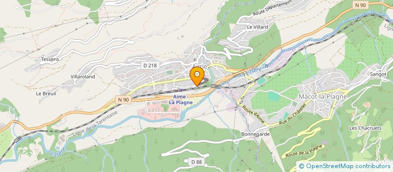 localisation de l'entreprise URANUS  AIME-LA-PLAGNE