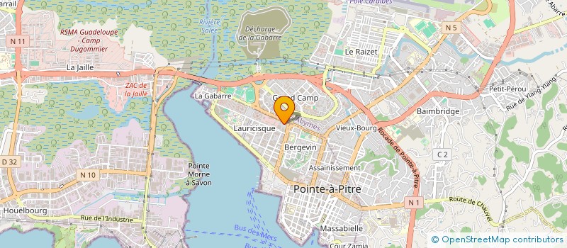 localisation de l'entreprise URBAIN SPORT AFFICHAGE à POINTE-A-PITRE