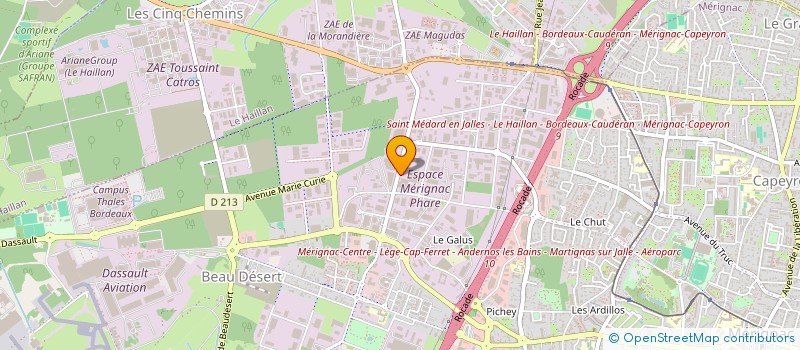 localisation de l'entreprise URBAN CONCEPT à MERIGNAC