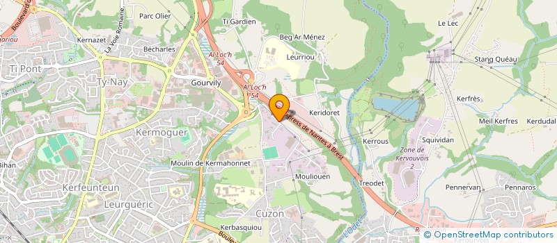 localisation de l'entreprise URBATER à QUIMPER