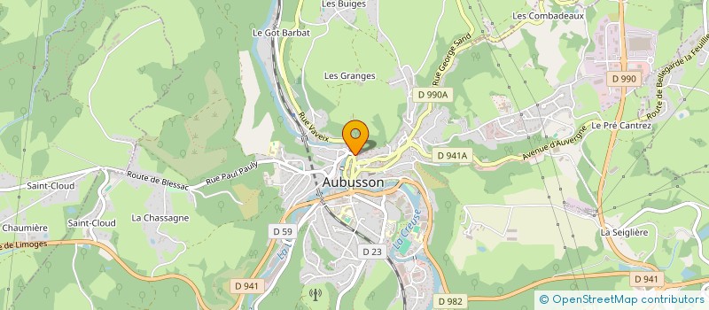 localisation de l'entreprise URE à AUBUSSON